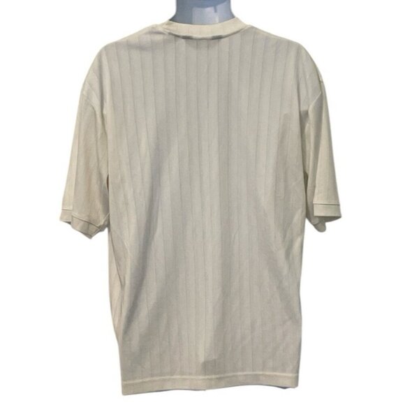 Carlo Pacini Mens Crew Neck Pullover Shirt Size M Ivory Short Sleeve - Picture 5 of 9